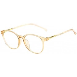 Square Vintage Sunglasses-Unisex Square Non-prescription Glasses Clear Lens Eyewear - Yellow - CR18RS37XZ5 $15.43