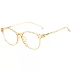 Square Vintage Sunglasses-Unisex Square Non-prescription Glasses Clear Lens Eyewear - Yellow - CR18RS37XZ5 $9.46