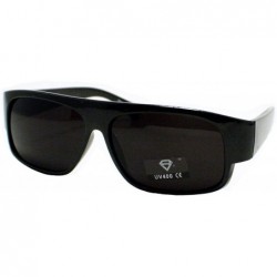 Rectangular Mens Black Sunglasses Flat Top Oval Rectangular Plastic Frame UV 400 - CN187C6S8C3 $19.71