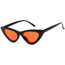 Cat Eye Women Fashion Triangle Cat Eye Sunglasses with Case UV400 Protection Beach - Black Frame/Red Lens - CL18WM9KRSC $17.93