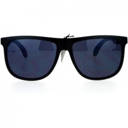 Wayfarer Matte Soft Rubber Arm Thin Plastic Horned Mens Sunglasses - Blue - C812DST60K5 $10.55