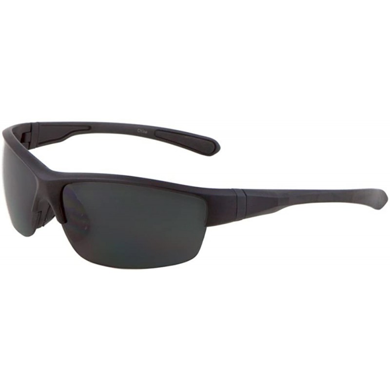 Wayfarer Men Sport Wrap Around Sunglasses Driving Motocycle Sport Golf Eyewear - Mj0085-black - CN17Z6C59LT $10.71