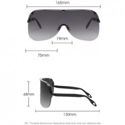 Goggle Oversized Windproof Glasses Fashion Sunglasses - Silver&grey - C61935E8WOH $13.17