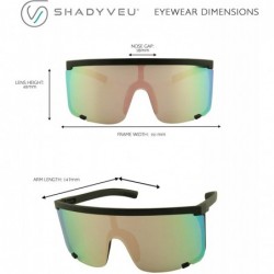 Shield Oversized Super Shield Colorful Mirrored Lens Sunglasses Retro Flat Top 80's Frame - CH194A4LHXE $15.65