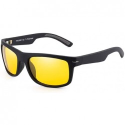 Square Retro Driving Polarized Sunglasses For Men Metal Frame Ultra Light - Yellow - CY18WEX9MAI $12.52