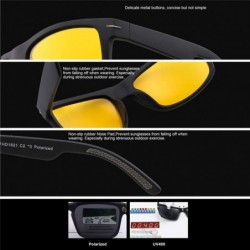 Square Retro Driving Polarized Sunglasses For Men Metal Frame Ultra Light - Yellow - CY18WEX9MAI $12.52