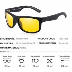 Square Retro Driving Polarized Sunglasses For Men Metal Frame Ultra Light - Yellow - CY18WEX9MAI $12.52