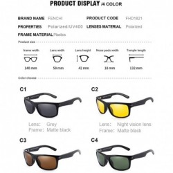 Square Retro Driving Polarized Sunglasses For Men Metal Frame Ultra Light - Yellow - CY18WEX9MAI $12.52