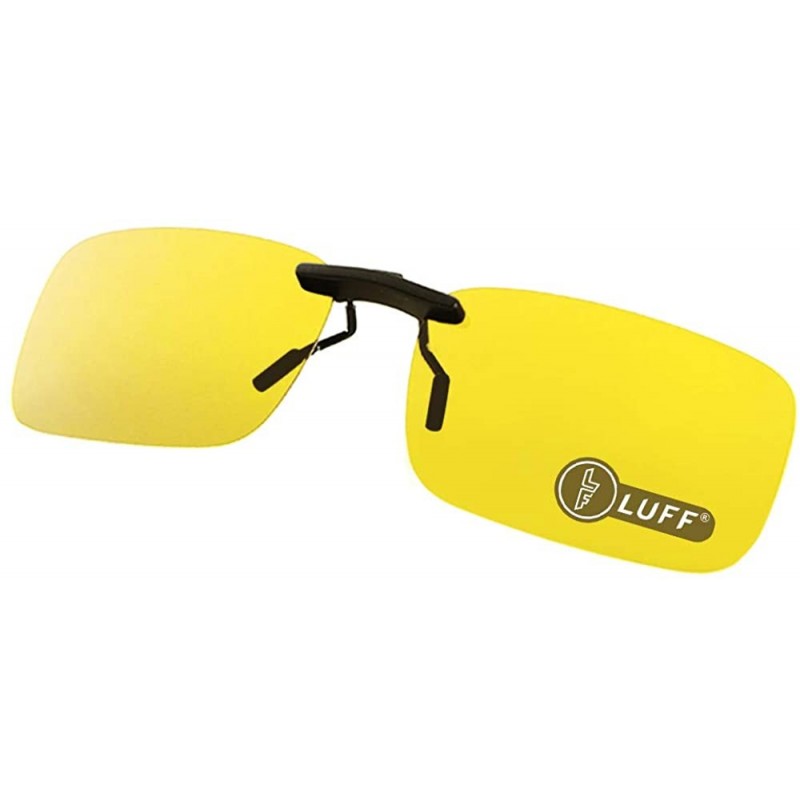 Rectangular Polarized Clip on Sunglasses for Prescription/Myopia Eyeglasses Outdoor/Driving - Yellow - CN18HMD0MD9 $14.68