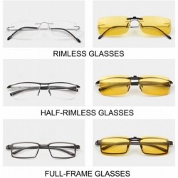 Rectangular Polarized Clip on Sunglasses for Prescription/Myopia Eyeglasses Outdoor/Driving - Yellow - CN18HMD0MD9 $14.68