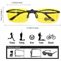 Rectangular Polarized Clip on Sunglasses for Prescription/Myopia Eyeglasses Outdoor/Driving - Yellow - CN18HMD0MD9 $14.68