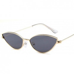 Oval Cute Sexy Cat Eye Sunglasses Women Metal Frame Fashion Vintage Gradient Sun Glasses UV400 Shades - Clear - C3197A2W5A6 $...