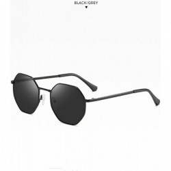 Round Polygon Fashion Drive Men Polarized Sun Glasses Polarized Mirror Sunglasses Myopia Minus Lens - CW1904CXNQM $52.25
