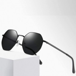 Round Polygon Fashion Drive Men Polarized Sun Glasses Polarized Mirror Sunglasses Myopia Minus Lens - CW1904CXNQM $31.63