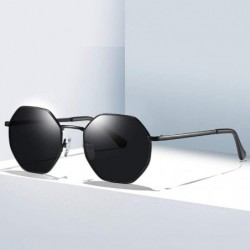 Round Polygon Fashion Drive Men Polarized Sun Glasses Polarized Mirror Sunglasses Myopia Minus Lens - CW1904CXNQM $31.63