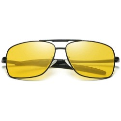 Square Fashion Night Vision Polarized Sunglasses Brand Designer Men Myopic polarized sunglasses - CL18TKDL22W $15.59
