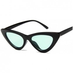 Oval New Retro Fashion Sunglasses Women Er Vintage Cat Eye Black White Sun Glasses Female Lady UV400 Oculos - C4198AHSSMI $49.44
