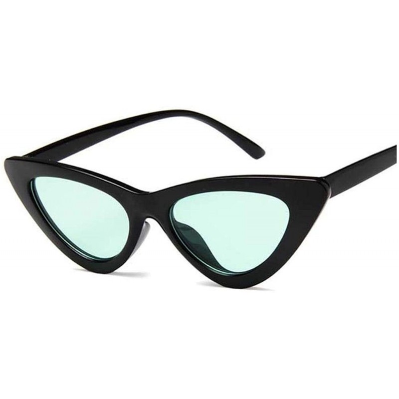 Oval New Retro Fashion Sunglasses Women Er Vintage Cat Eye Black White Sun Glasses Female Lady UV400 Oculos - C4198AHSSMI $20.32
