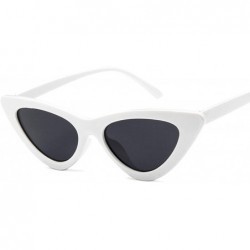 Oval New Retro Fashion Sunglasses Women Er Vintage Cat Eye Black White Sun Glasses Female Lady UV400 Oculos - C4198AHSSMI $20.32