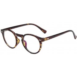 Rimless Men Retro Round Eyeglasses Frame Women Optical Glasses Frame Eyewear - Brown Floral - CS1824QQOSU $17.34