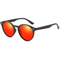 Aviator 2019 Round Polarized Sunglasses Men Retro Rectangle Classic Vintage SandBlue - Sandred - CX18YZW59UR $20.51