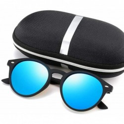 Aviator 2019 Round Polarized Sunglasses Men Retro Rectangle Classic Vintage SandBlue - Sandred - CX18YZW59UR $11.90