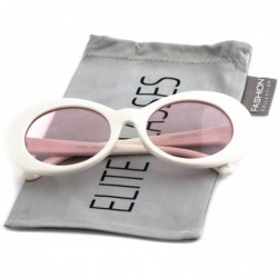 Round NIRVANA Kurt Cobain Oval Bold Vintage Sunglasses For Women Men Clout Goggle Sunglasses - Rose Pink - CL1844X734T $19.23