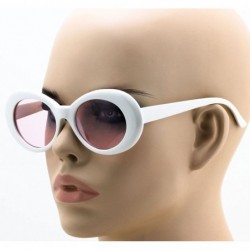 Round NIRVANA Kurt Cobain Oval Bold Vintage Sunglasses For Women Men Clout Goggle Sunglasses - Rose Pink - CL1844X734T $9.12