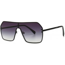 Square Oversized Sunglasses Fashion Sun Glasses Woman Retro Glasses Square Rimless Shield Sunglasses - No.1 - CP18T0A2HEL $30.76