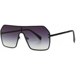 Square Oversized Sunglasses Fashion Sun Glasses Woman Retro Glasses Square Rimless Shield Sunglasses - No.1 - CP18T0A2HEL $14.98