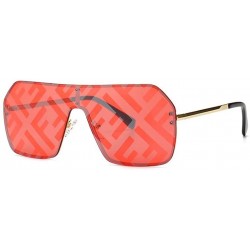 Square Oversized Sunglasses Fashion Sun Glasses Woman Retro Glasses Square Rimless Shield Sunglasses - No.1 - CP18T0A2HEL $14.98