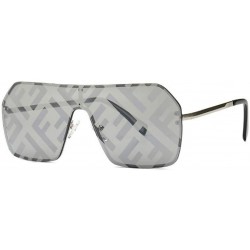 Square Oversized Sunglasses Fashion Sun Glasses Woman Retro Glasses Square Rimless Shield Sunglasses - No.1 - CP18T0A2HEL $14.98