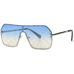 Square Oversized Sunglasses Fashion Sun Glasses Woman Retro Glasses Square Rimless Shield Sunglasses - No.1 - CP18T0A2HEL $14.98