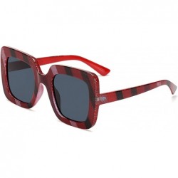 Oversized Fashion Oversized Square Sunglasses for Women with Flat Lens 66mm - Red-gray - CB18UTSAT6T $20.16