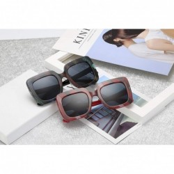 Oversized Fashion Oversized Square Sunglasses for Women with Flat Lens 66mm - Red-gray - CB18UTSAT6T $11.93
