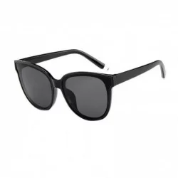 Cat Eye Fashion Womens Ladies Designer Summer Oversized Flat Top Cat Eye Mirrored Sunglasses Outdoor (D) - D - CN18DXQ2EH8 $7.43