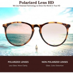 Round Polarized Sunglasses for Women - Vintage Retro Round Sun Glasses with UV400 Protection - C1198CSAEOT $12.86