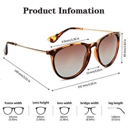 Round Polarized Sunglasses for Women - Vintage Retro Round Sun Glasses with UV400 Protection - C1198CSAEOT $12.86