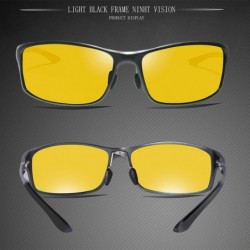 Rectangular Driving Anti Glare Glasses Safe Polarized - C-Gunmetal Frame Night Lens - CW18ADRO38T $26.19