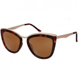 Cat Eye Chic Cat Eye Sunnies s/Color Mirror Lens 32210-REV - Demi Matte Gold - CJ182IESWX0 $17.43