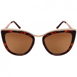 Cat Eye Chic Cat Eye Sunnies s/Color Mirror Lens 32210-REV - Demi Matte Gold - CJ182IESWX0 $7.64