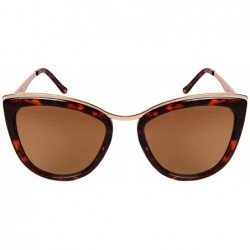 Cat Eye Chic Cat Eye Sunnies s/Color Mirror Lens 32210-REV - Demi Matte Gold - CJ182IESWX0 $7.64