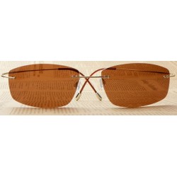 Rectangular Rimless Titanium Frame Polarized Sunglasses - CA11A9SC8Q3 $36.50