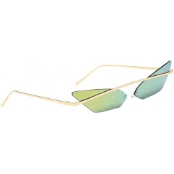 Rimless Retro Small Cat Eye Rimless Sunglasses Metal Frame Transparent Lens - Gold - CV18A3ST7A7 $11.76