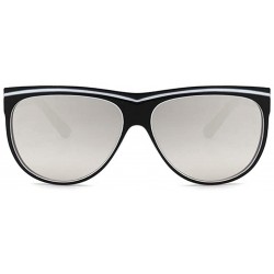 Goggle Women's Fashion Line Drawing Sunglasses Classic All-match Outdoor Sunshade Toad Sunglasses UV400 - White Mercury - CJ1...