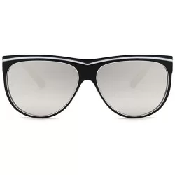 Goggle Women's Fashion Line Drawing Sunglasses Classic All-match Outdoor Sunshade Toad Sunglasses UV400 - White Mercury - CJ1...