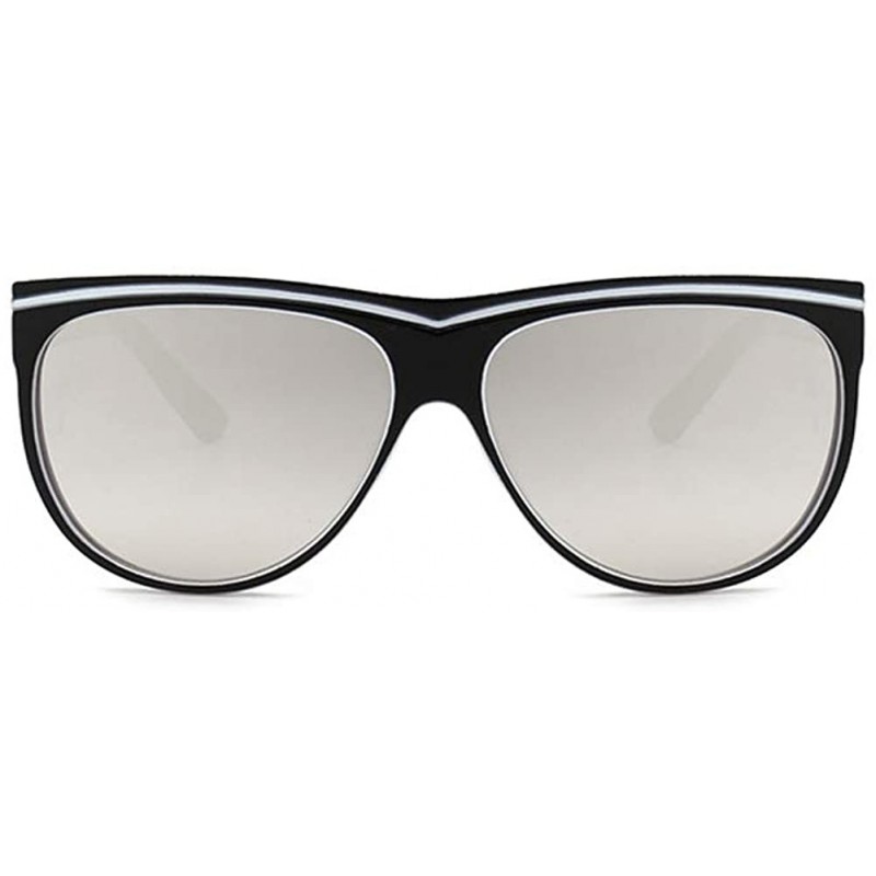 Goggle Women's Fashion Line Drawing Sunglasses Classic All-match Outdoor Sunshade Toad Sunglasses UV400 - White Mercury - CJ1...