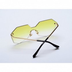 Rimless Fashion Sunglasses for Women or Girls with the Cool and Bright Colors of the Ocean - Yellow - CF185ZEHTW6 $10.70