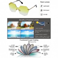 Rimless Fashion Sunglasses for Women or Girls with the Cool and Bright Colors of the Ocean - Yellow - CF185ZEHTW6 $10.70