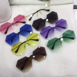 Rimless Fashion Sunglasses for Women or Girls with the Cool and Bright Colors of the Ocean - Yellow - CF185ZEHTW6 $10.70